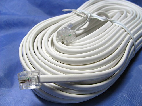 電話 2芯モジュラーケーブル20m(中古) 電話 2芯モジュラーケーブル20m(中古)